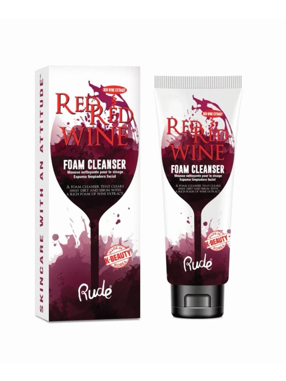 RUDE Cosmetics Red Wine Foam Cleanser – New